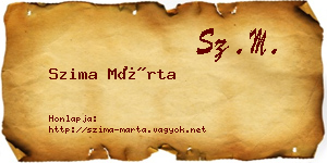 Szima Márta névjegykártya
