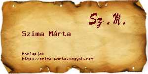 Szima Márta névjegykártya