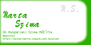 marta szima business card